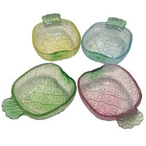 Vintage KIG Indonesia Pineapple Shaped Fruit Or Dessert Bowls Set Of 4